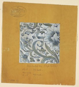 Diseño después de William Morris, un azulejo, después de 1917 de Unknown